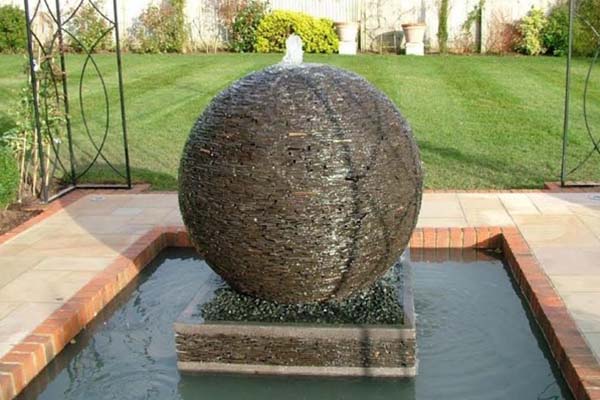 Slate Sphere Water Features | Outdoor Slate Round Ball Water Feature